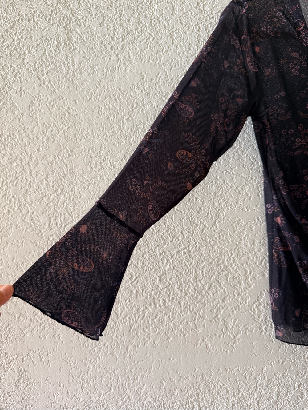IDYLLWIND Miranda Lambert V Neck Paisley Bell Sleeves Button DownSheer Size M - Picture 4 of 14
